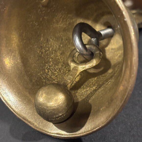 Vintage Brass Bell Depicting Napoleon Bonaparte Clapper Bell French Table Bell - Picture 8 of 10